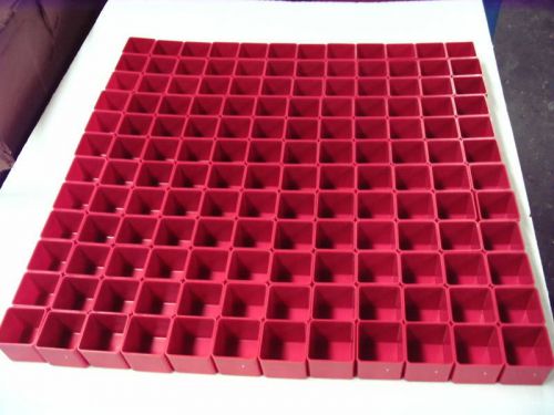 144  2&#034; x 2&#034; x 2&#034; deep Red Plastic Boxes Drawer Accessories fit Lista Perfect