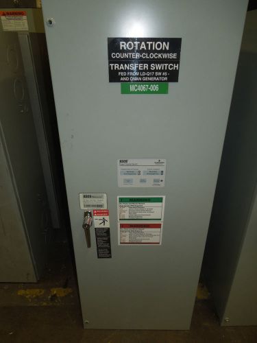 Asco series 300 automatic transfer switch - 400 amp, 480 volt, 3 phase, 60 hz for sale