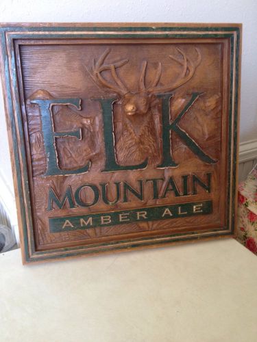 Elk Mountain Amber Ale Distillery Bar Sign Man Cave Wall Plaque Large 3-D design