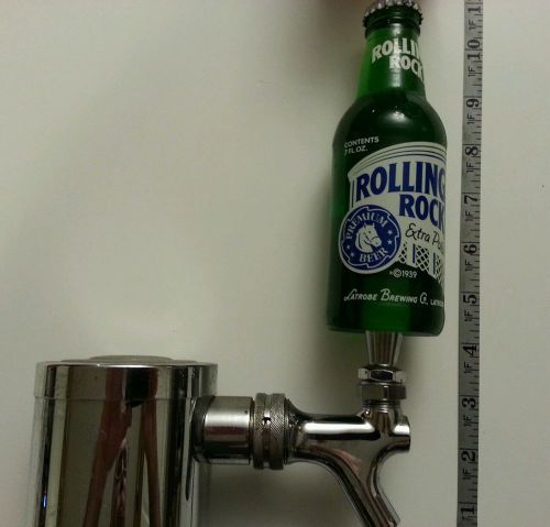 DRAFT BEER KEG TOWER AND FAUCET - POLISHED STAINLESS STEEL WITH ROLLING ROCK TAP