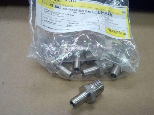 Stainless steel fitting, 3/8&#034; n.p.t. male x 3/8&#034; barb, part# 3241, lancer for sale