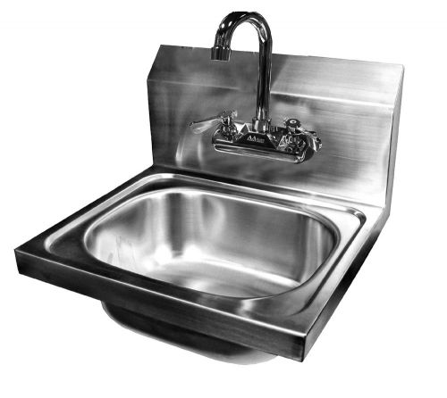 Wall mount hand sink stainless steel 16&#034;x15&#034; w/ *no lead faucet* for sale