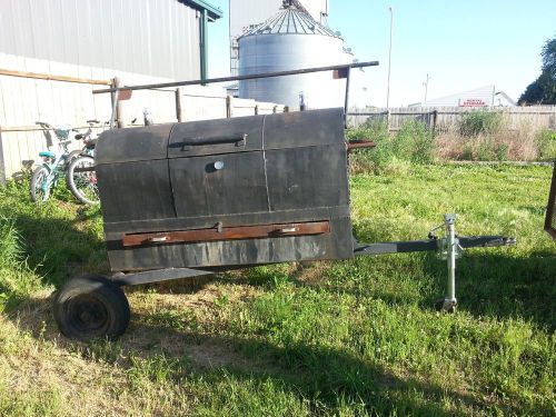Custom pull behind bbq pig cooker hog roaster trailer for sale