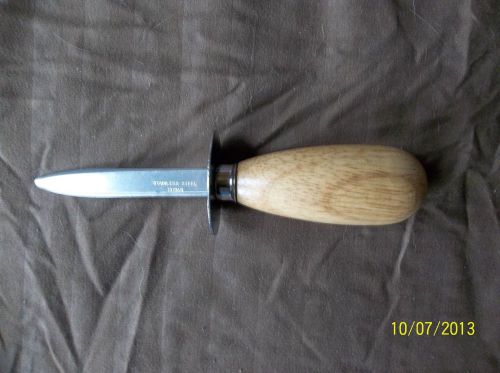 2 x oyster knife clams wood handle stainless steel free usa shipping for sale