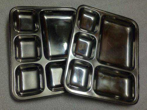 Stainless Steel Thali Tray (5 compartments)  (set of two)