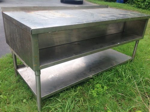 Custom Made Heavy Duty Stainless Steel Cabinet Table With Undershelf 72&#034; X 32&#034;