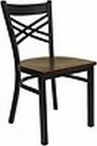 NEW METAL DESIGNER RESTAURANT CHAIRS W MAHOGANY  WOOD SEAT **LOT OF 20 CHAIRS**