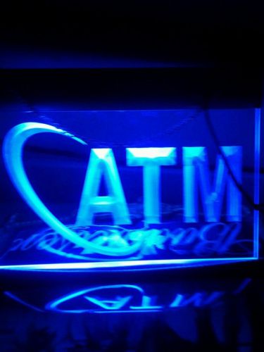 &#034;atm&#034; sign aluminum bracket with plexi-glass sign !!!