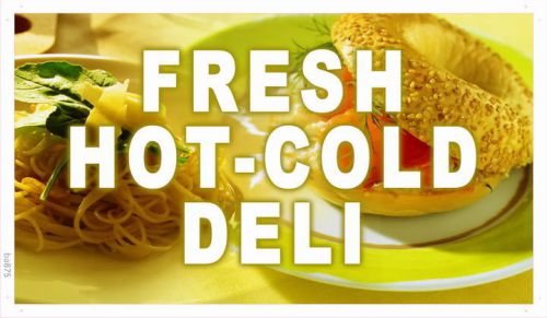 ba875 Fresh Hot Cold Deli Food Cafe Banner Shop Sign