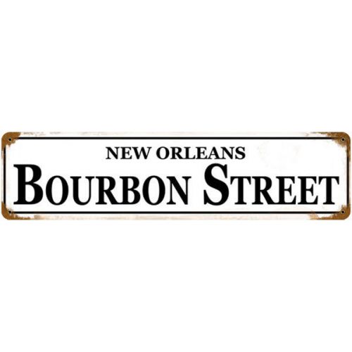 Vintage new orleans bourbon street metal sign - home bar pub drinking decor gift for sale
