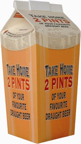 Beer cartons - 100 x 2 pint takeaway disposable hopper for sale