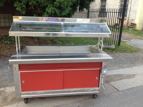 Mobile72 inch salad bar w sneezeguard portable buffet serving equipment uses ice for sale