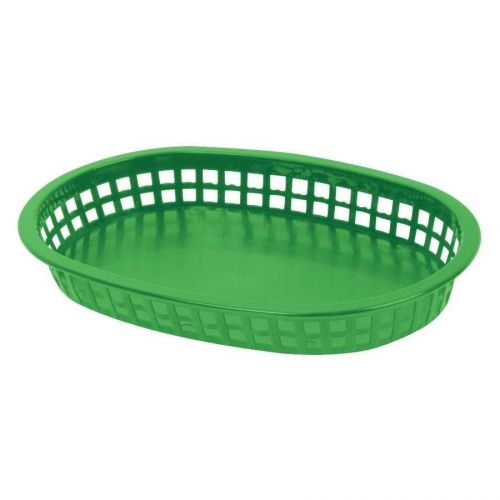 X48 RESTAURANT OVAL FOOD BASKETS - GREEN  / LOT OF 48