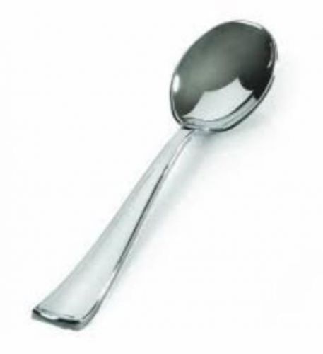 NEW 125 Spoons Silver Secrets Plastic Silverware, Looks Like Silver Cutlery