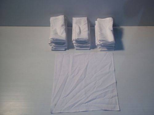 *LOT 50* PLAIN WHITE NAPKINS 19&#034; X 19&#034; PRE-WASHED STAINED / SOME TORN / USED