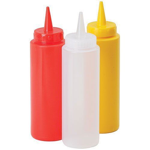 12 Squeeze Bottles ROY SO 8 8 oz-1 15/16&#034; Red Plastic Royal Industries