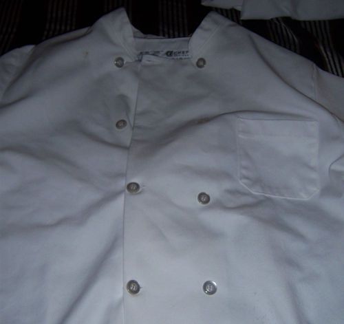 chef designs WHITE CHEF COAT XLRG s/s CHEST PKT - double breast