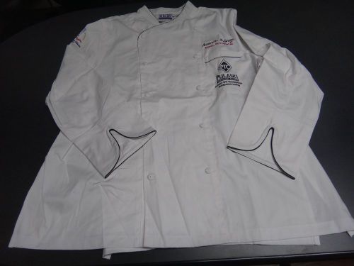Chef&#039;s jacket, cook coat, with pulaski logo, sz 3xl newchef uniform female for sale