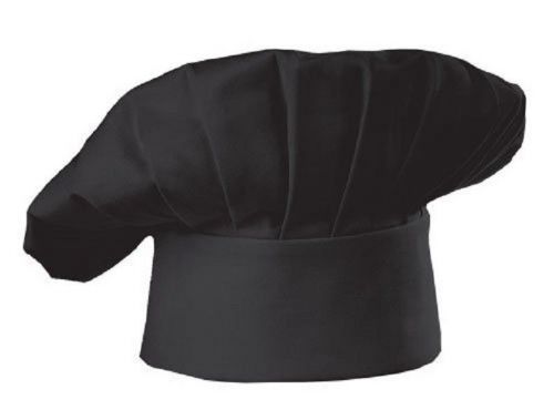 Chef Hat Black One Size Fits All Poly/Cotton Mix