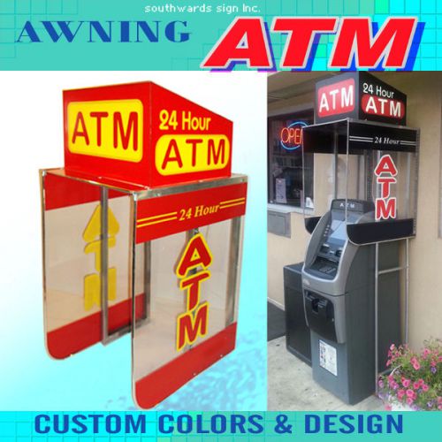 ATM Machine Enclosure with Light Topper - Square Designed - Red &amp; Yellow Colors