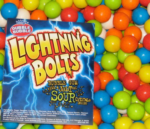Dubble bubble lightning bolt 1 pound  bulk bag 1 inch gumballs fresh for sale