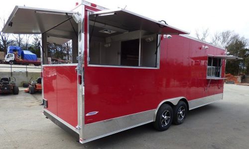 Concession Trailer 8.5&#039; x 24&#039; (Red) Event Catering BBQ Smoker Enclosed