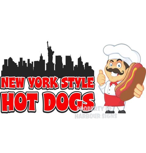 New York Style Hot Dogs Decal 24&#034; Concession Food Truck Stand Cart Vinyl Sticker