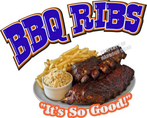 BBQ Barbeque Ribs Decal 24&#034;  Food Trucks Concession Restaurant Menu Sign Sticker