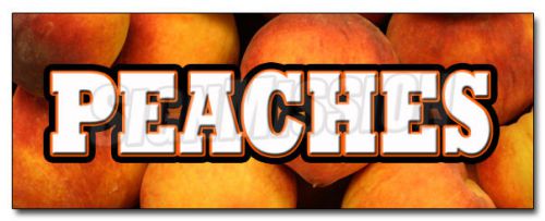 12&#034; PEACHES DECAL sticker peach fruit stand farmers market produce vegetables
