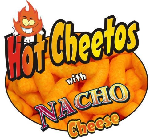 Concession Sign Decal 7&#034; Cheetos with Nacho Cheese Food Truck Menu