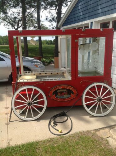 Custom vintage popcorn cart wagon.