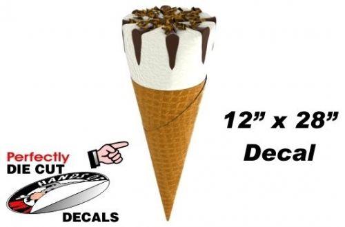 Huge cornetto drumstick cone 12&#039;&#039;x28&#039;&#039; decal for ice cream truck or parlor sign for sale