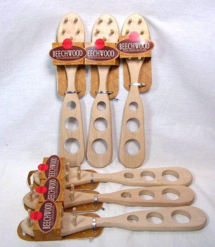 Lot of 6 copco beechwood pasta server measurer spaghetti kitchen tool spoon a-9 for sale