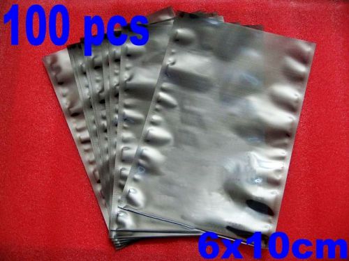 100 pcs esd anti-static shielding bags 6x10 cm open-top for sale