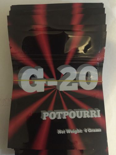 100 G-20 4g EMPTY** mylar ziplock bags (good for crafts incense jewelry)