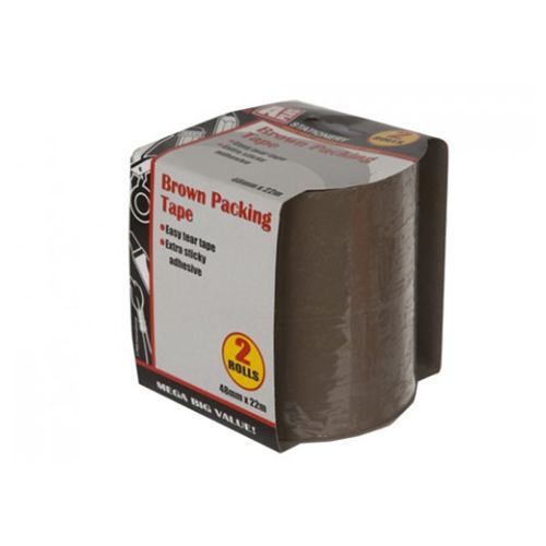 Brown Packing Tape Twin Pack Easy Tear Stationary Postage Packaging Supplies