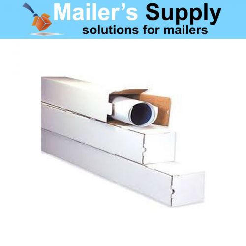 50 - 3 x 3 x 25 white corrugated square mailing tube shipping storage tubes for sale