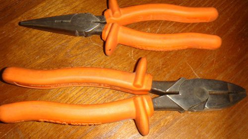 Lineman&#039;s pliers klein tools-lot of two for sale