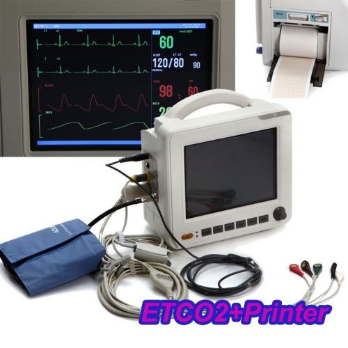 8-inch ICU CCU 6-Parameter Patient Monitor +Thermal Printer+Side Stream ETCO2