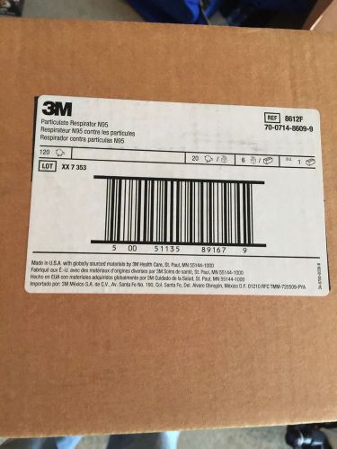 NEW 3M Particulate Respirator 8612F Mask N95 FDA Approved  Case of 120 each