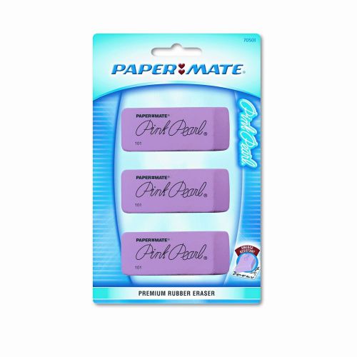 Sanford Ink Corporation Pink Pearl Eraser, Large, Three Per Pack Set of 3