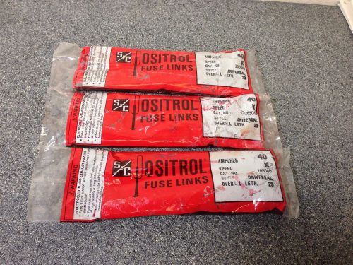 NEW LOT of 3 POSITROL FUSE LINKS 40 A,SPEED K,STYLE UNIVERSAL Cat. No. 265040