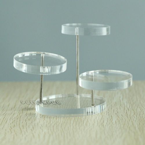 New Clear Round Plastic Jewelry Display Holder Stand Rack Shop Retail Showcase