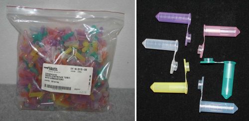 500 Micro Centrifuge Tubes, 2mL, w/Graduations, Assorted Colors, Attached Caps