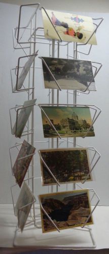20 pocket postcard 4&#034; by 6&#034; rotating counter display rack white made in u.s.a. for sale