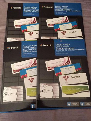 4 new polaroid premium white mailing labels 960 labels total 178436-1403 for sale