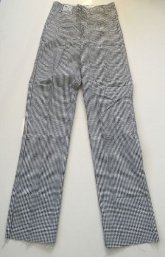 Chef Pants Small Size 28 NEW Black and White Checkered Pattern
