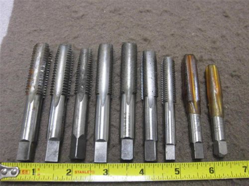 9 PC MACHINIST MIXED TAP LOT GREENFIELD, GTD, HELI-COIL, ETC VERY CLEAN