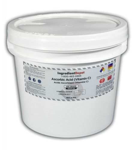 4 kgs pail - ascorbic acid (vitamin c) pharmaceutical usp grade 100% pure powder for sale