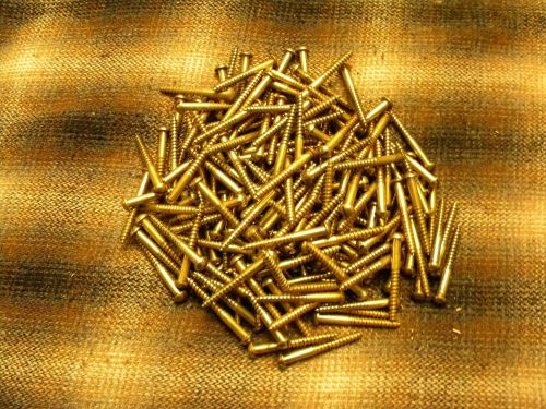 SOLID BRASS SLOTTED #16 X 2 1/2&#034; LONG WOOD SCREWS--LOT OF 200